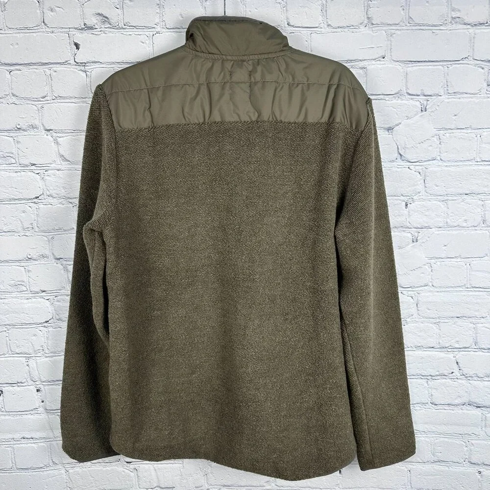 prAna Men's IncrediWool 1/2 Zip Wooly Bird Fleece Jacket, Size S, Slate Green‎